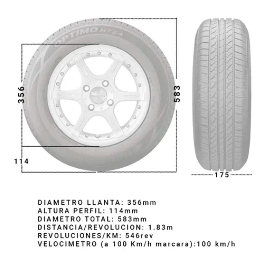 Neumático Kumho 175/65R14 Es31 T04L Aro 14