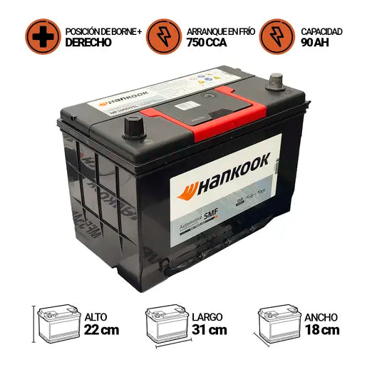 Batería Hankook MF105D31L 90AH 750CCA