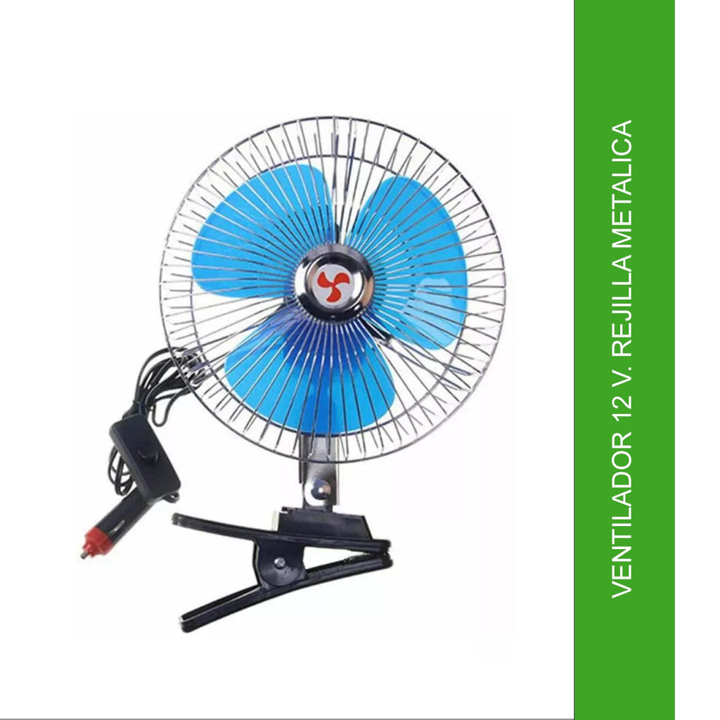Ventilador 12 V. Rejilla Metálica