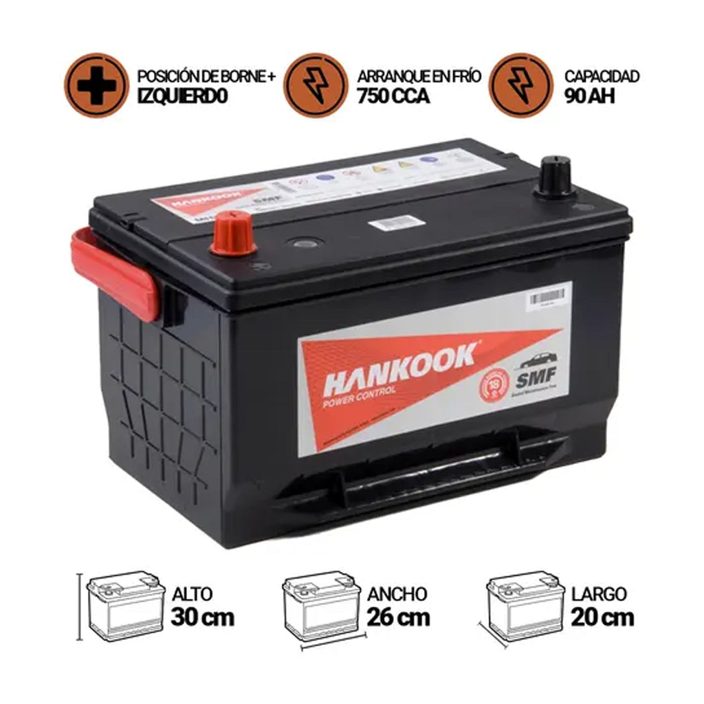Batería de Auto HANKOOK MF65-750 90AH 750CCA