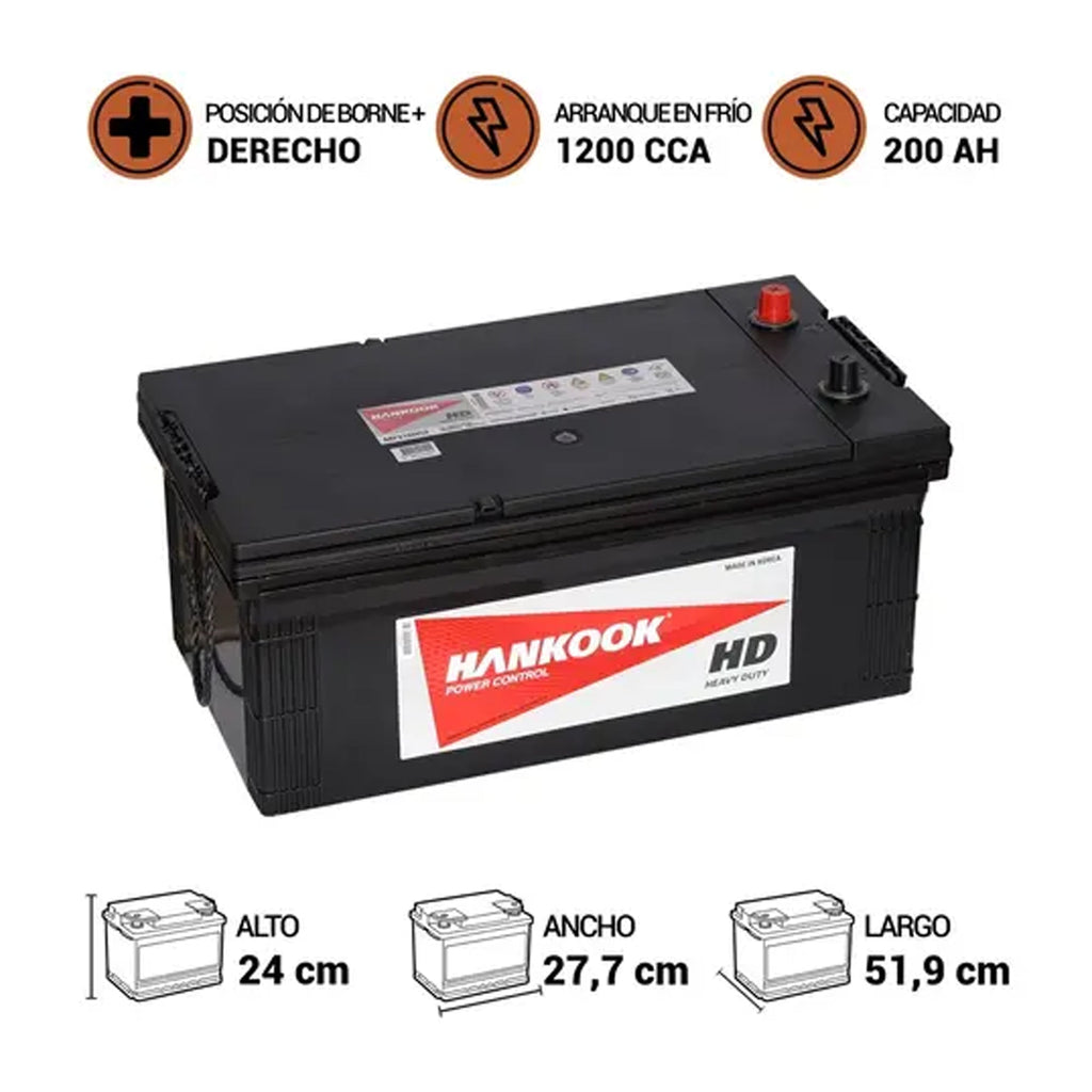 Batería Hankook MF210H52 200Ah 1200CCA