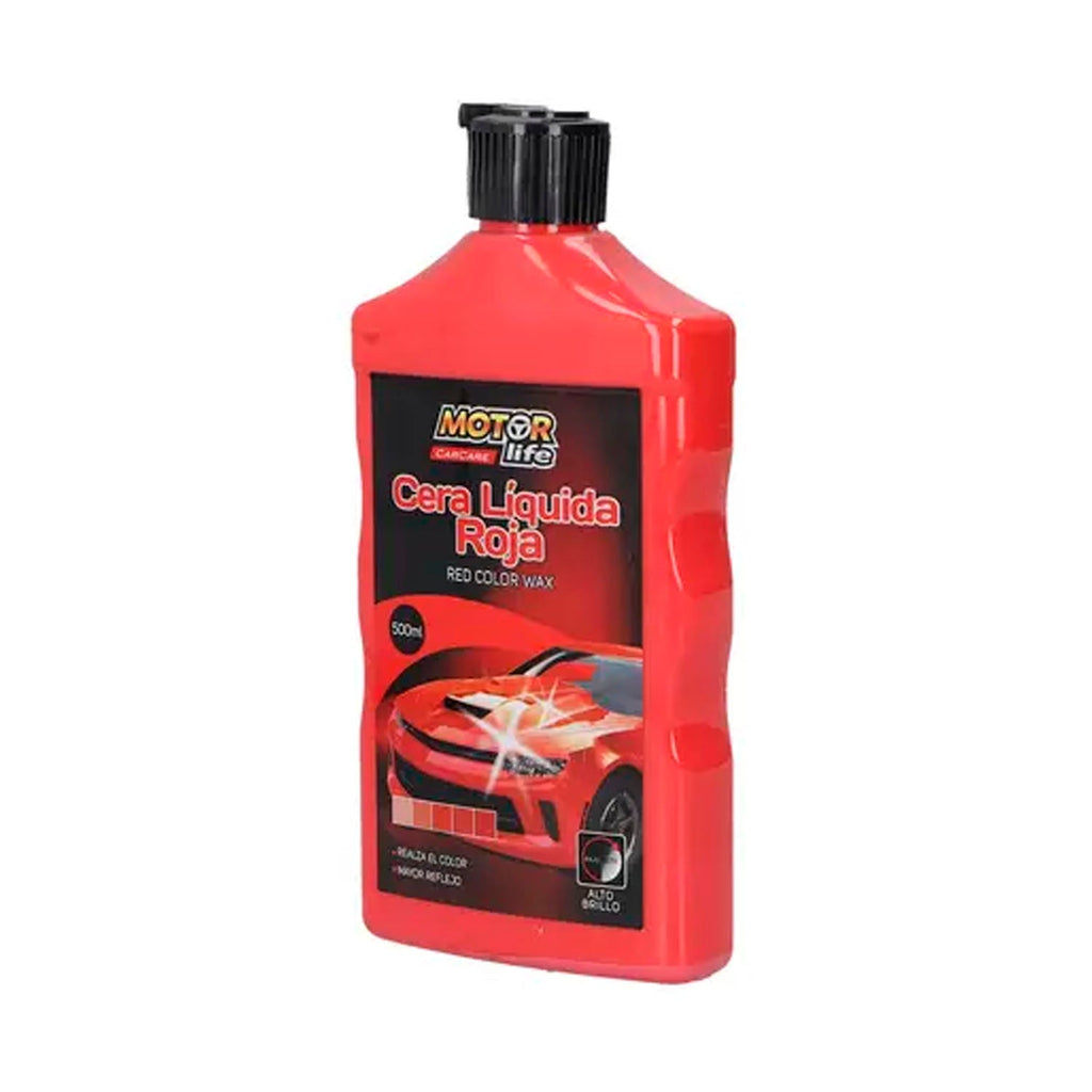 Cera Para Auto Motorlife Líquida Color Roja 500Ml