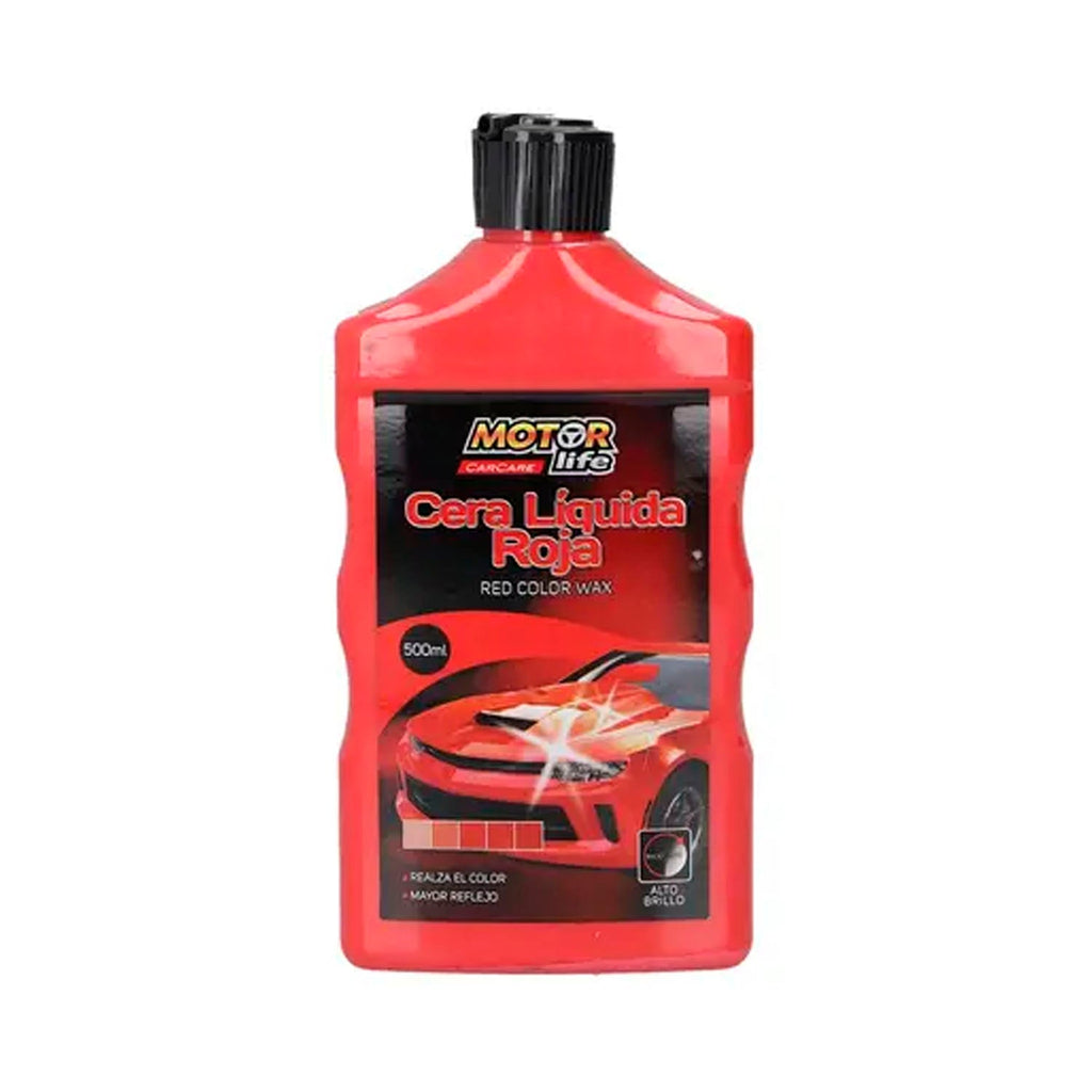Cera Para Auto Motorlife Líquida Color Roja 500Ml