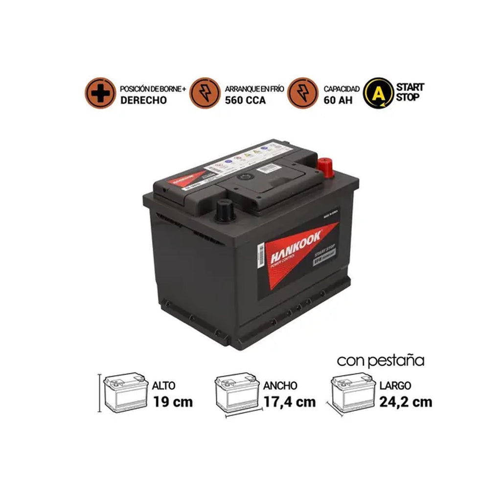 Batería De Auto Start Stop HANKOOK EFB SE56010 60AH 560CCA