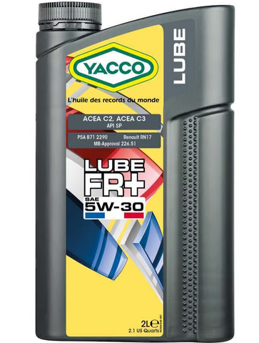 Aceite Motor Yacco 5w30 Lube FR+ 2 Litros