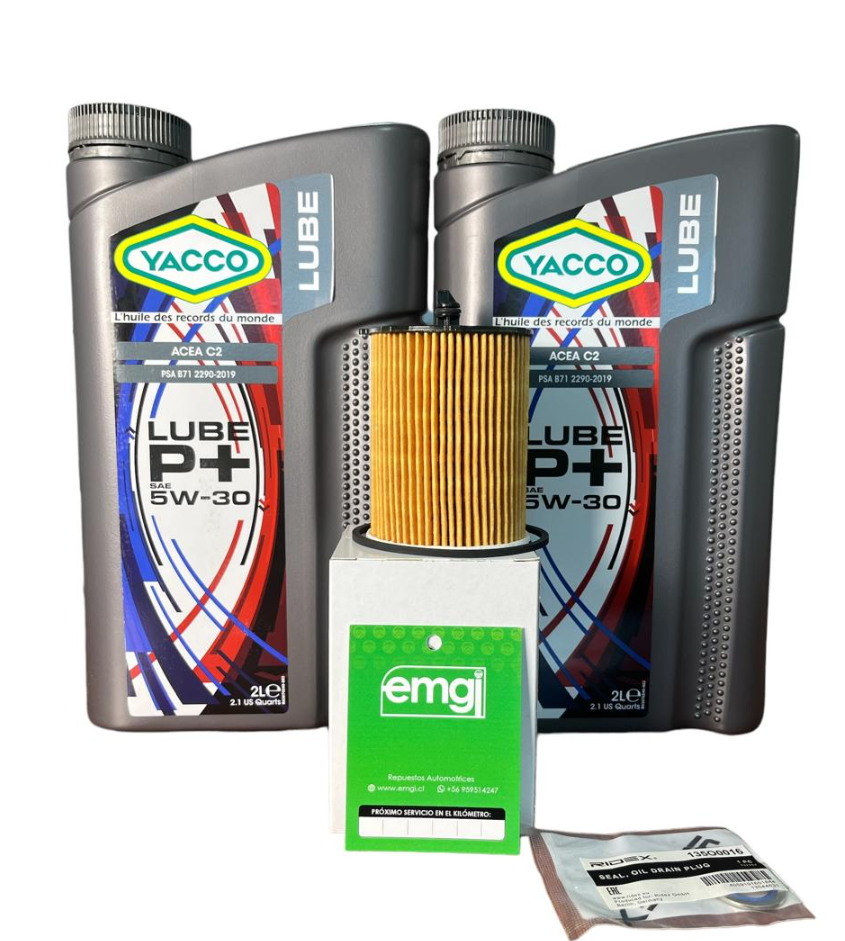 Kit Filtro Original Y Aceite Yacco 5w30 Peugeot Citroen 1.4 1.6 Hdi