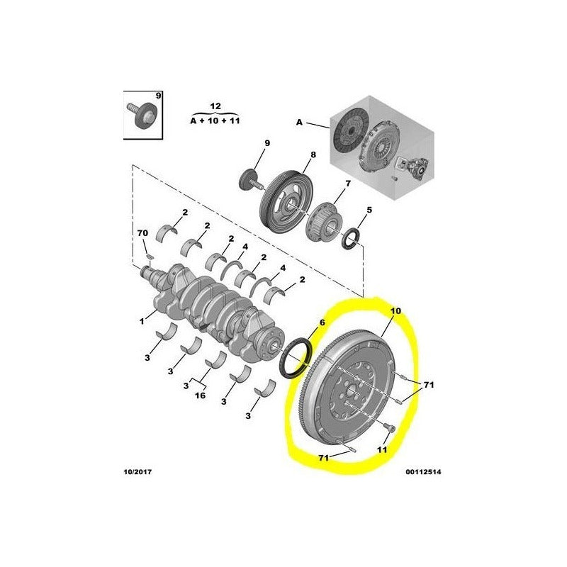 Volante Motor Bimaza Peugeot 3008 5008 308 1.6 Bluehdi